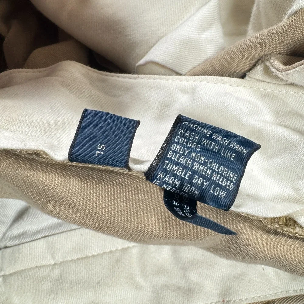 Vintage Polo Ralph Lauren Preston Chinos Mens 36x34 Fits 36x32 Beige Khaki Pants
